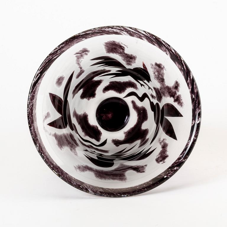 An Ulrica Hydman-Vallien signed glass bowl from Kosta Boda.