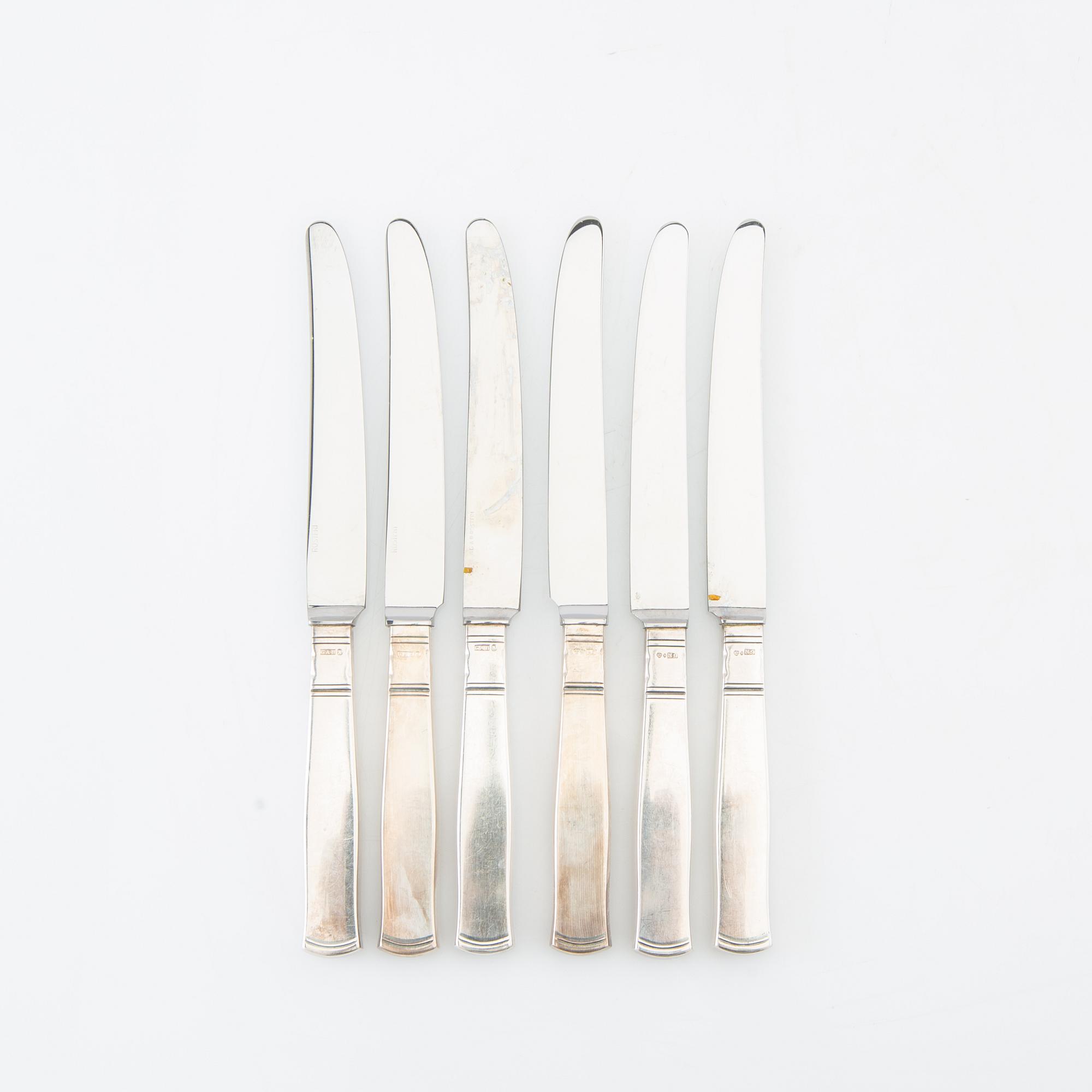 Jacob Ängman, bestick 18 dlr "Rosenholm" silver, GAB Stockholm 1959-1965.