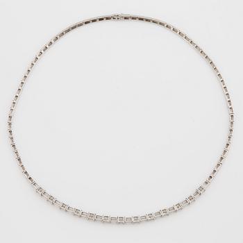 A NECKLACE set with princess- and baguette-cut diamonds.