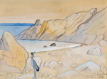 EINAR JOLIN, water color, signed and dated 1958.