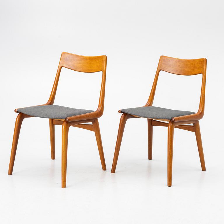 Niels Otto Møller, Alfred Christensen, six "Boomerang/370" chairs, Slagelse, Denmark, 1960s.