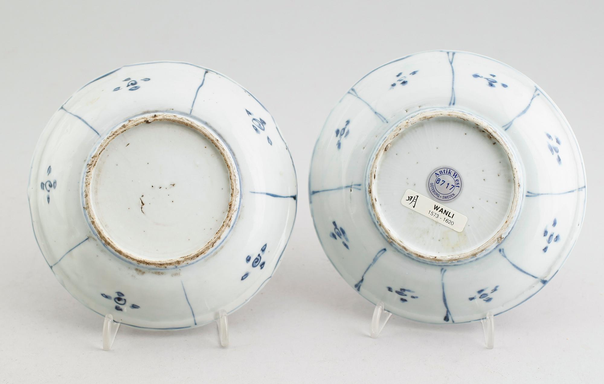 FAT, 2 st, porslin, Kina, Wanli 1573-1620.