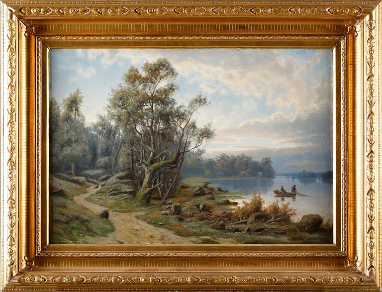 UNIDENTIFIED ARTIST, oil on canvas, signed Ch. R. Leslie, dated 1858.