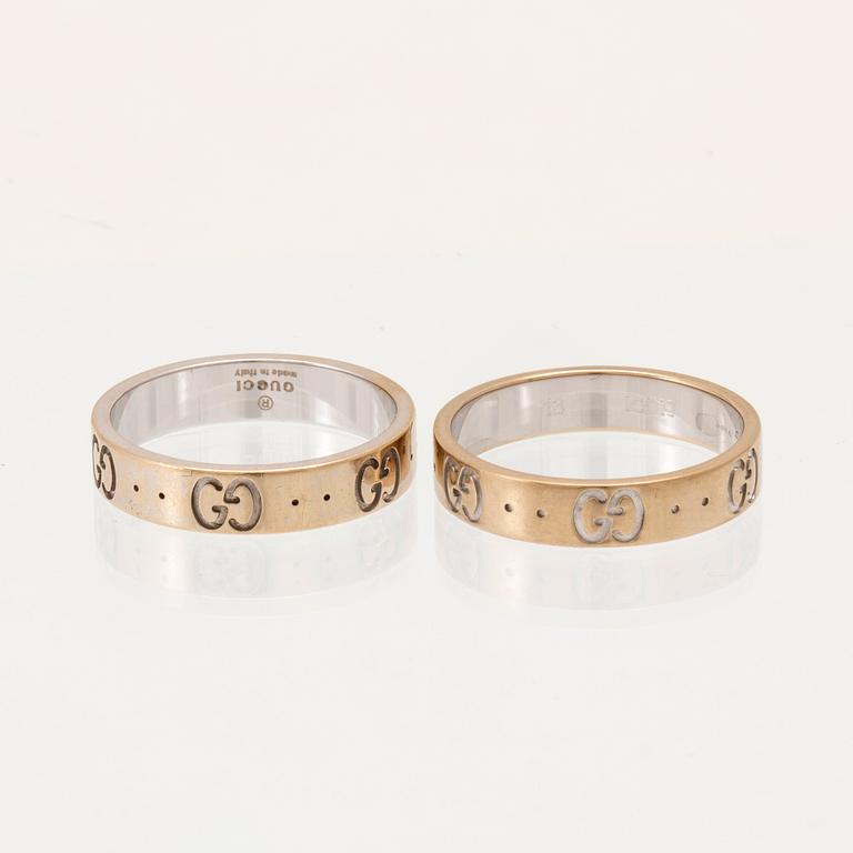 Gucci, a pair of "Gucci Icon" 18K white gold rings.