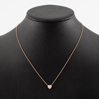 Engelbert, collier, "pavé heart", 18K guld med briljantslipade diamanter.