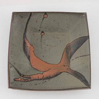 Shoji Hamada, in the manner of, glazed stoneware dish, 20th century.