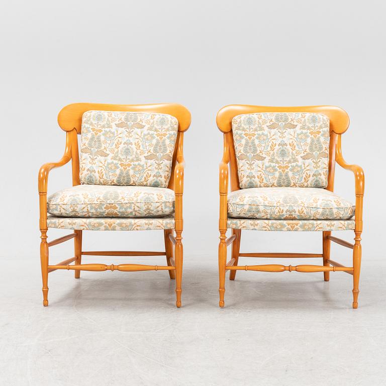 Björn Wiinblad & Brita Drewsen, a pair of ' La concha' beech armchairs for OPE-Möbler, second half of the 20th century.