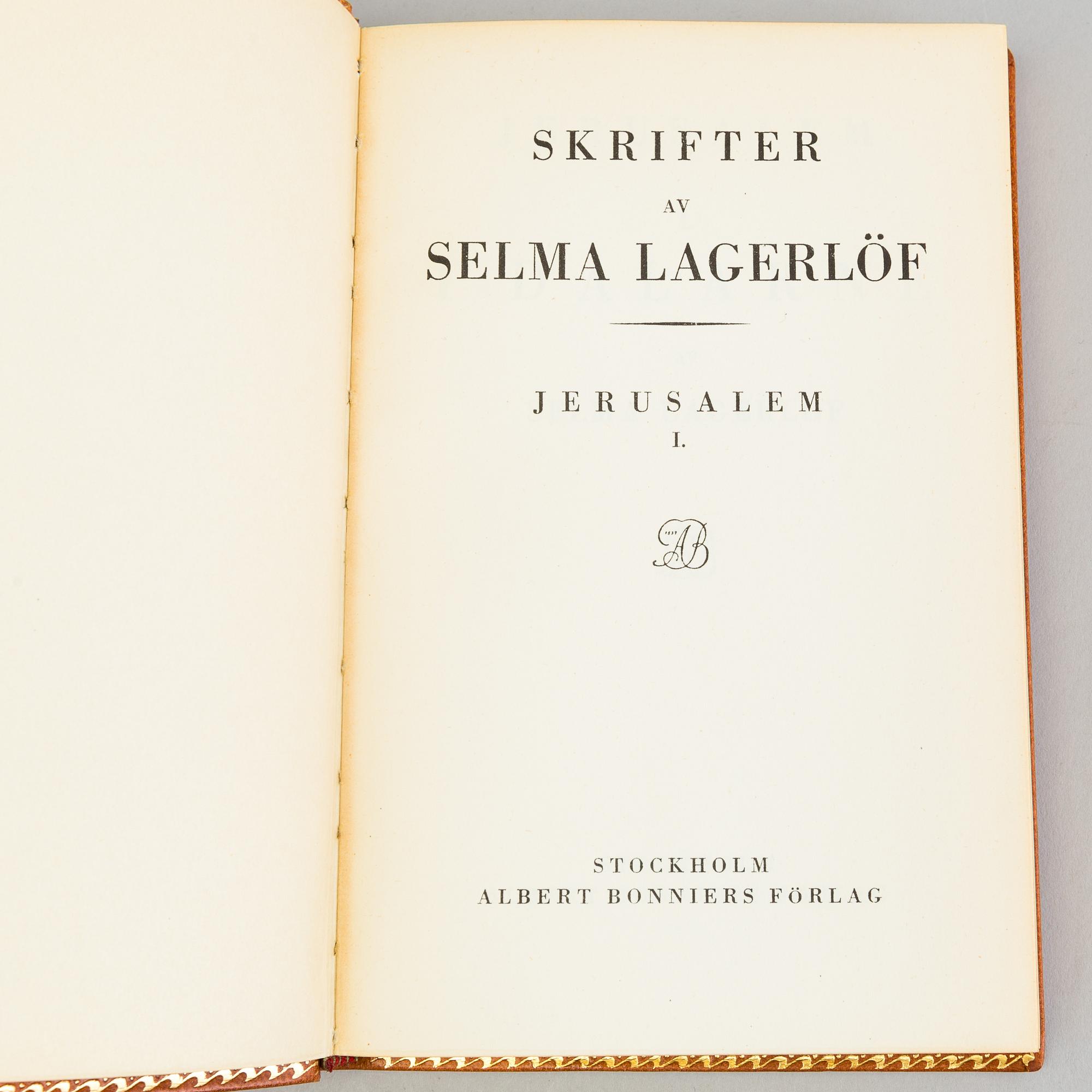 BÖCKER, 12 stycken, "Skrifter av Selma Lagerlöf", Albert Bonniers förlag 1940/50-tal.