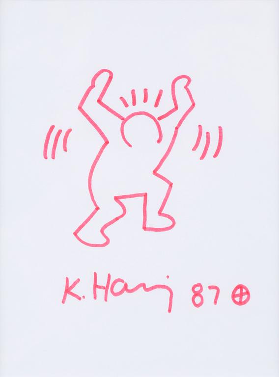 KEITH HARING, teckning, signerad och daterad -87.