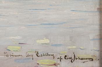 CARL JOHANSSON. Olja på pannå. Signerad Carl Johansson med dedikation.