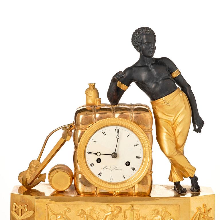 Bordspendyl, av Gustaf Undén (mästare i Stockholm 1800-29), Empire.