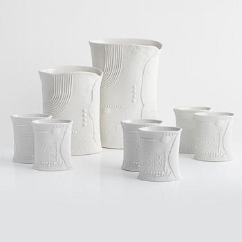 Bertil Vallien, eight 'Terra' vases, Rörstrand, Sweden.