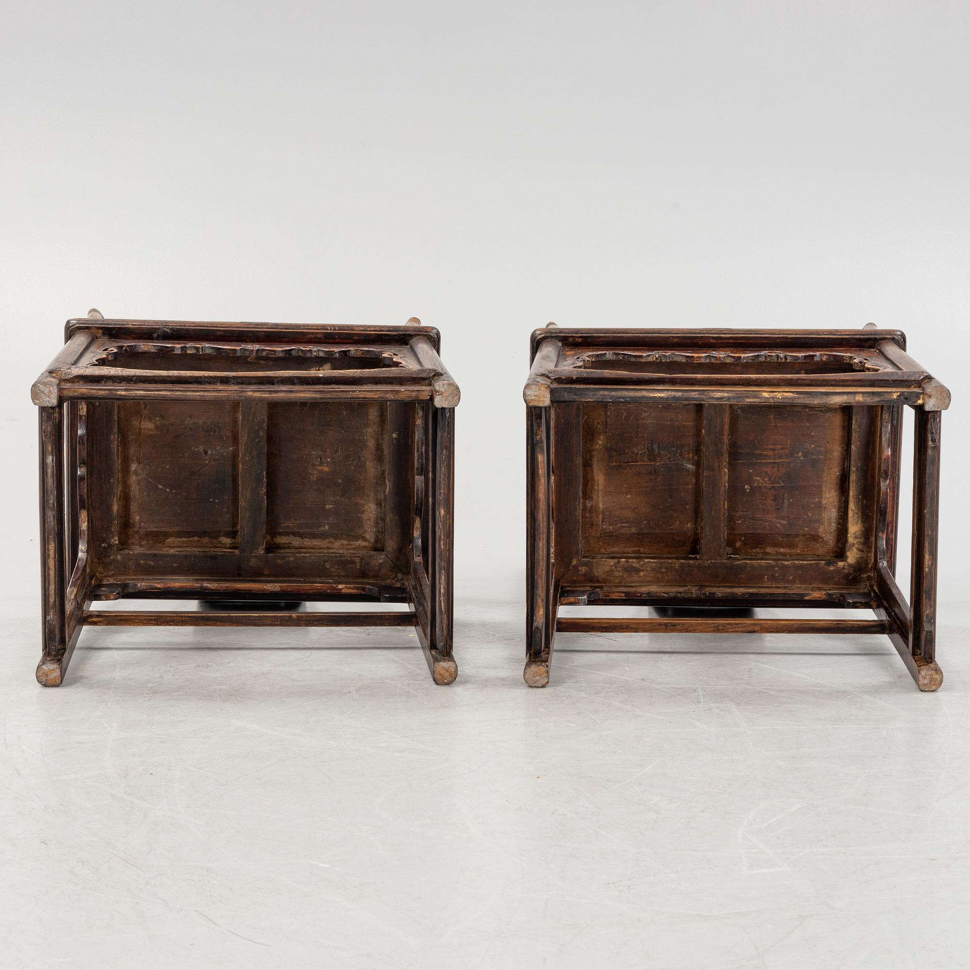 A pair of hardwood chair, China, early 20th century.