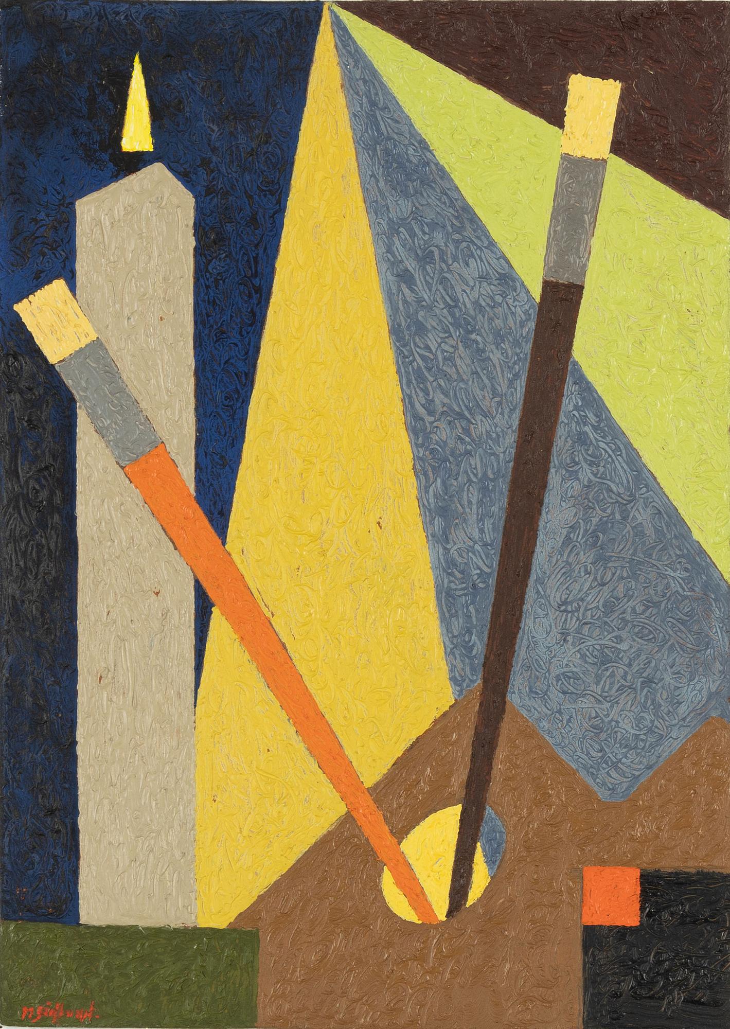 Martin Säflund, oil on panel, signed.