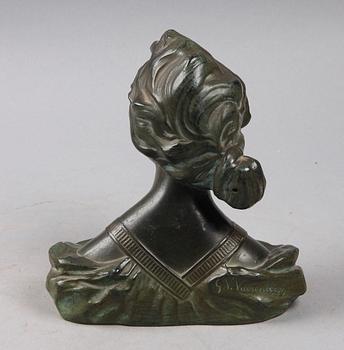GUSTAVE VAN VAERENBERGH, efter. Skulptur, patinerad metall.