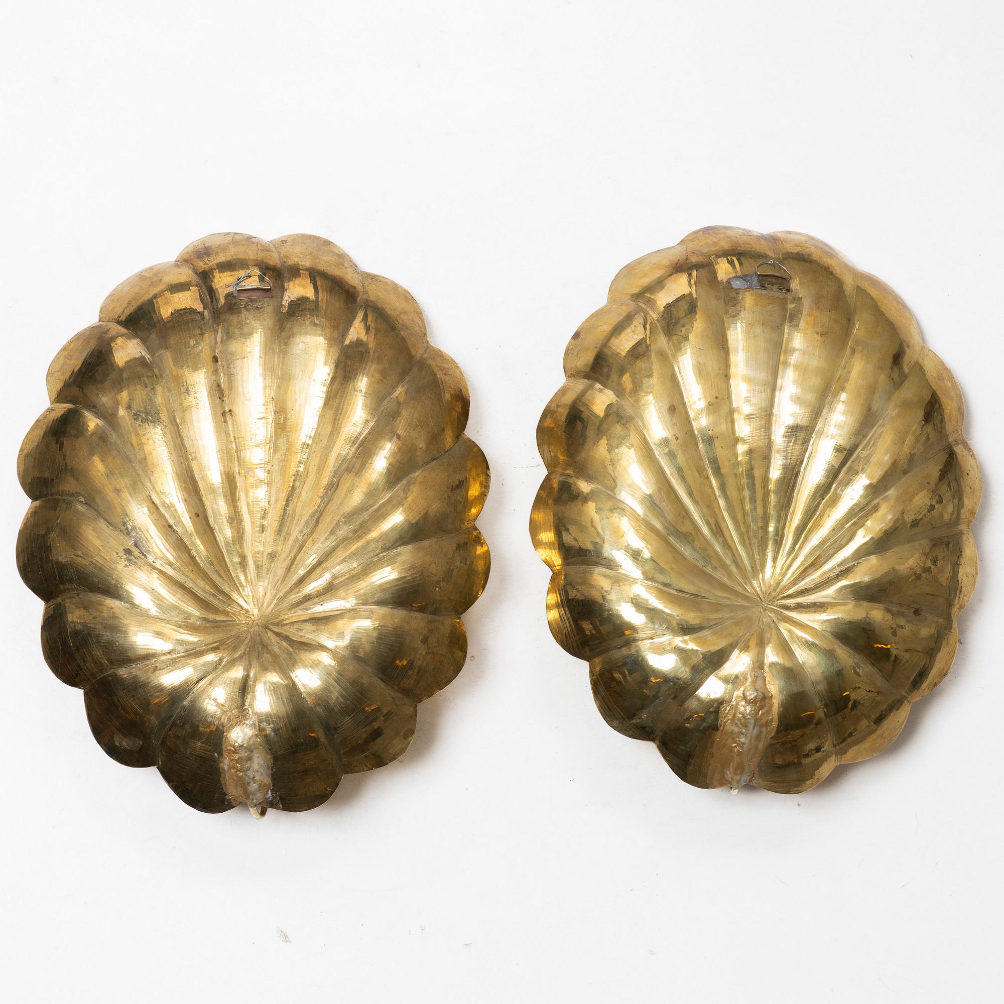 A pair of brass wall sconces, 20th century.