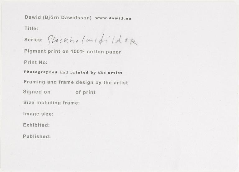 Dawid, pigment print signed and numbered 3/8.