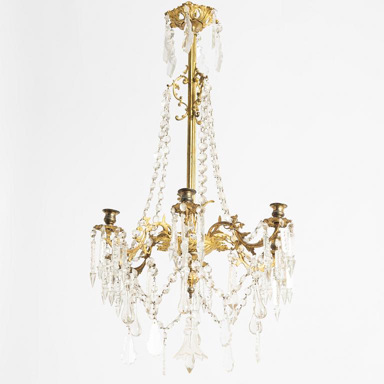 Chandelier, Oscarian, circa 1900.