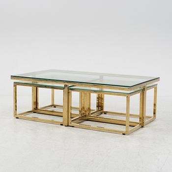 A 21st Century 5 pcs glass coffee table.