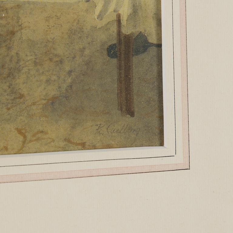 RUDOLF CARLBORG, 2 st, akvarell med täckvitt på papper, signerad R. Carlborg och ena daterad 1942.