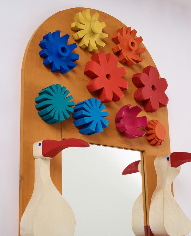 Erik Höglund, a sculptural wall mirror, Eriksmålaglas, Sweden, 1960-70s.
