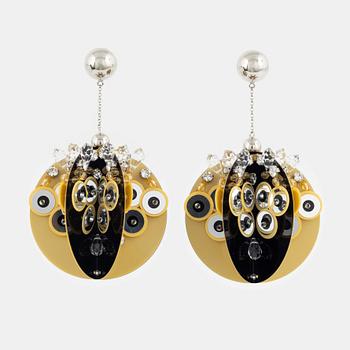 Prada, a pair of acrylic crystal earrings.