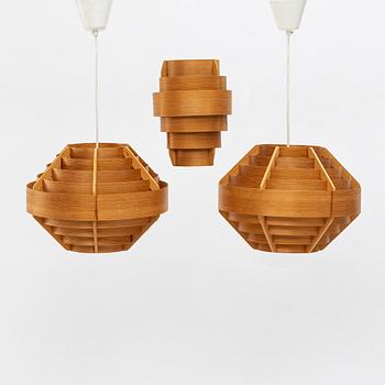 Hans-Agne Jakobsson, three ceiling lamps, AB Elysett, Markaryd.