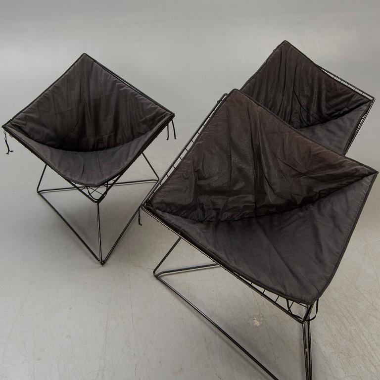 A set of three Niels Gammelgaard Oti easy chairs for IKEA 1970/80s.