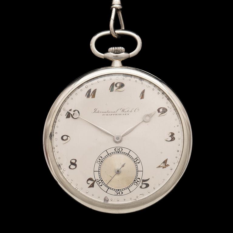 International Watch Company, Schaffhausen, IWC, Frackur, 18 vitguld, 1930-tal. Vikt ca 55 + 8 gram.