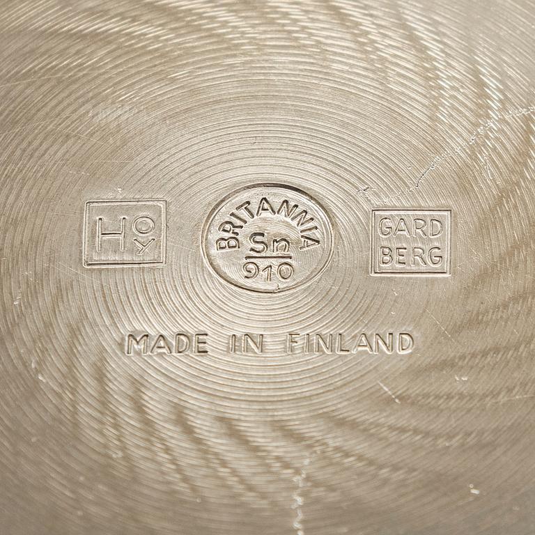 Bertel Gardberg, burk med lock, Hopeatehdas Oy, Helsingfors.