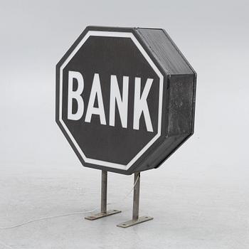 Neon sign, "Bank", second half of the 20th century.