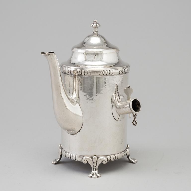 K ANDERSON, kaffekanna, silver, Stockholm, 1916.