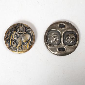 Medals 2 pcs, sterling silver, 1976.