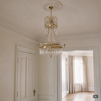 A Gustavian style chandelier, first half of the 20th Century.