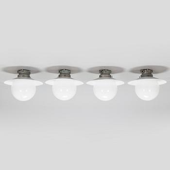 Paavo Tynell, four mid-20th century outdoor wall/ceiling lamps 'H10-100' for Idman Finland.