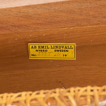 Emil Lindvall, a teak veneered bedside table, Nybro, dated 1963.