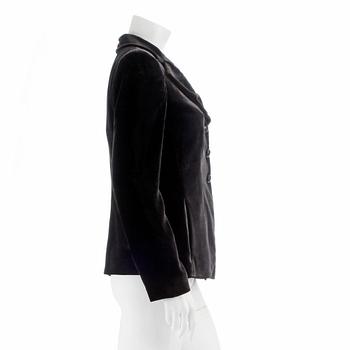ARMANI, a dark brown velvet jacket, size 42.