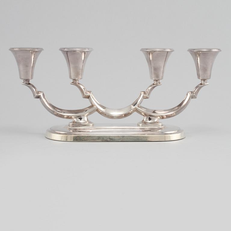 KANDELABER, silver, David Andersen, 1900-talets andra hälft.