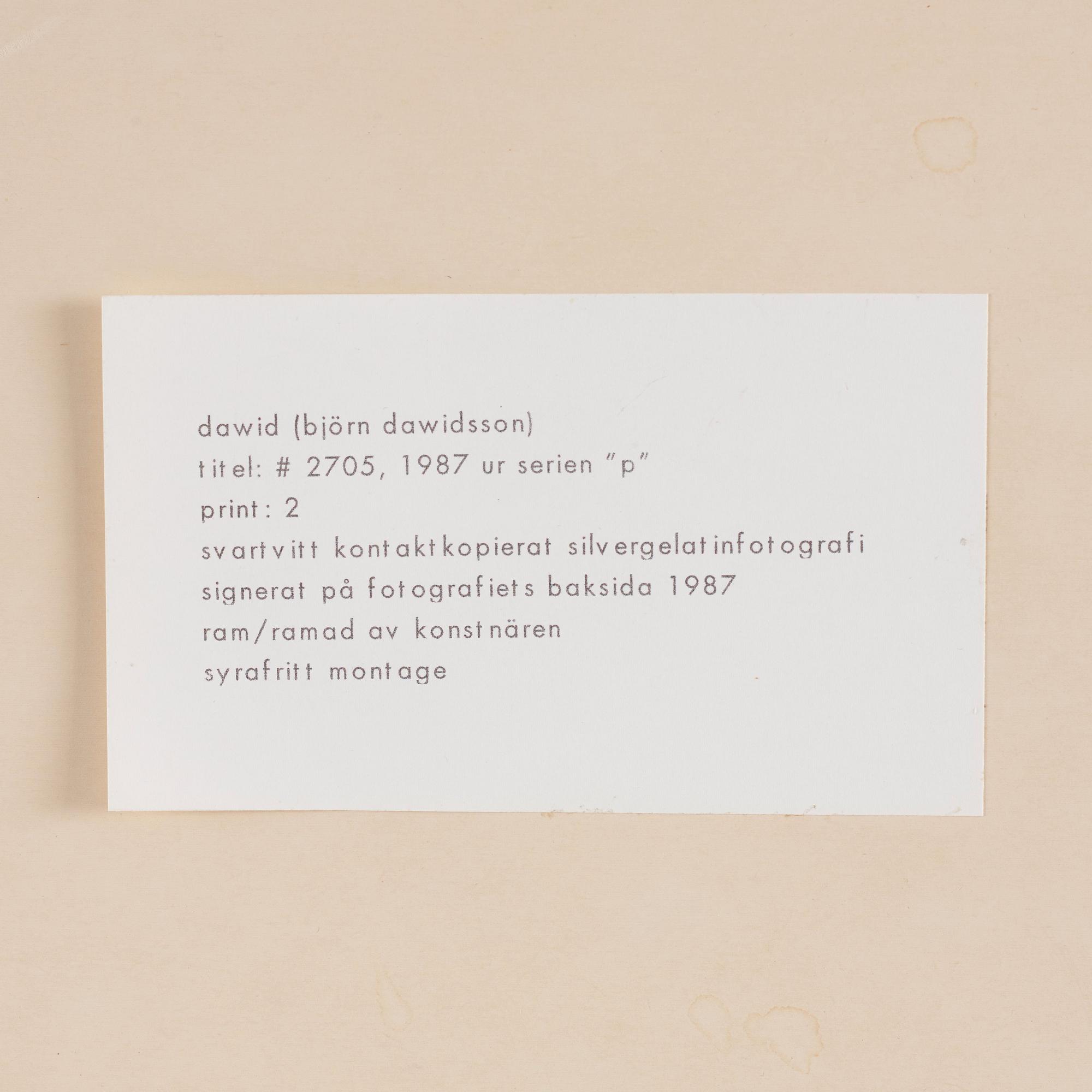 Dawid (Björn Dawidsson), "#2705", 1987.