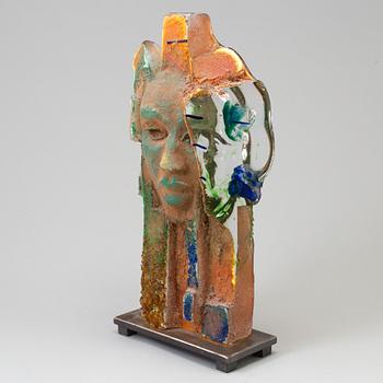 A unique Björn Ekegren sand cast glass sculpture, Sweden, circa 2000.