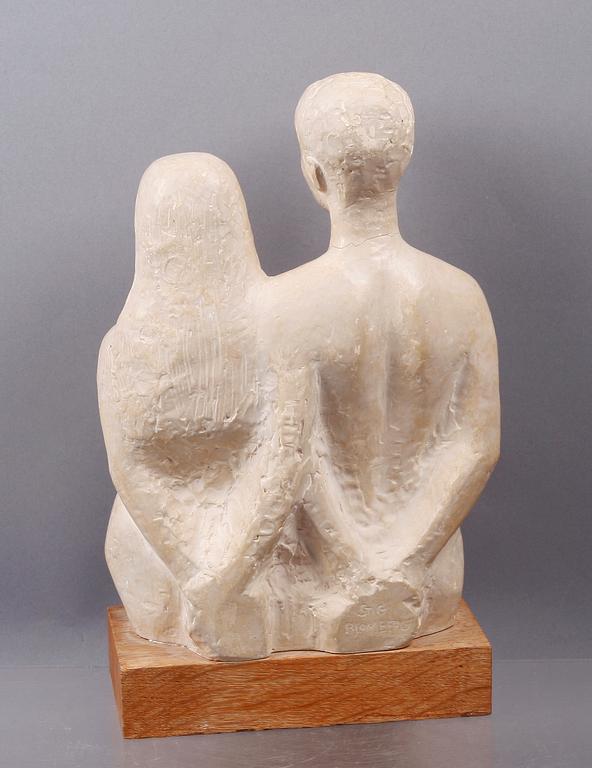 STIG BLOMBERG, skulptur, gips. Sign.