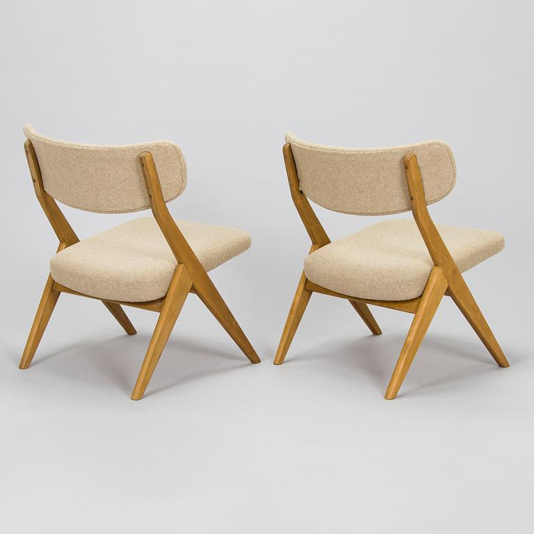 Ilmari Lappalainen, a pair of , 'Bambino' 2429 chairs for Asko. designed 1955.