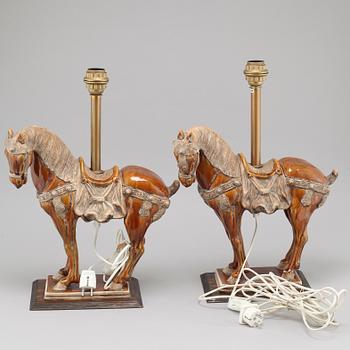 A pair of late 20th century table lamps.