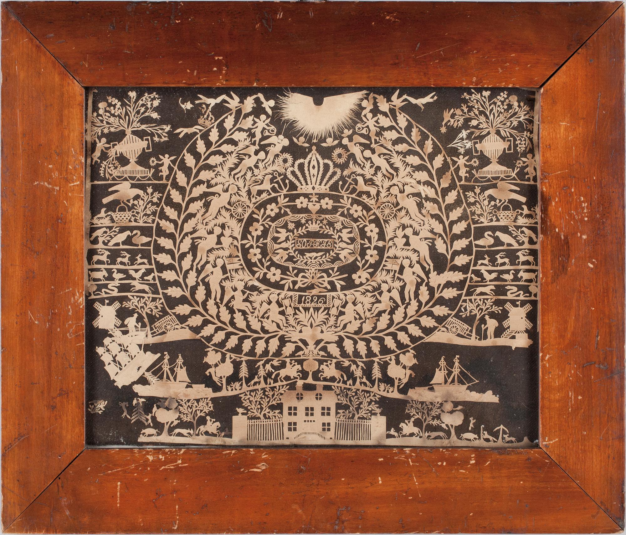 SILHUETTKLIPPTA TAVLOR, 2 st, dat 1826.