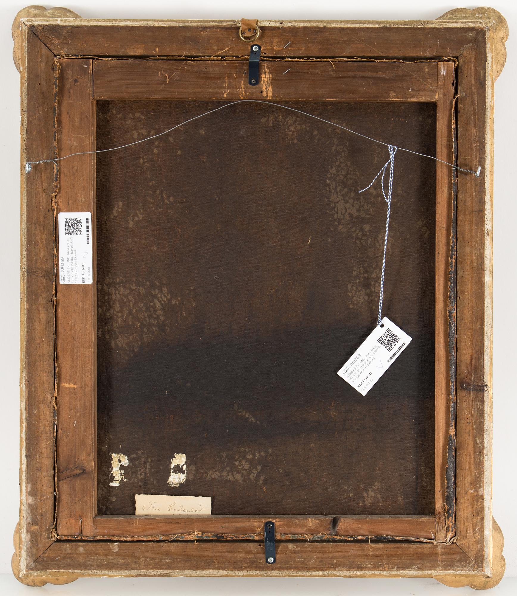 ANDERS EKLUND, circle of, one pair, oil on canvas, on verso one with inscription Anders Eklund pinx 1772.