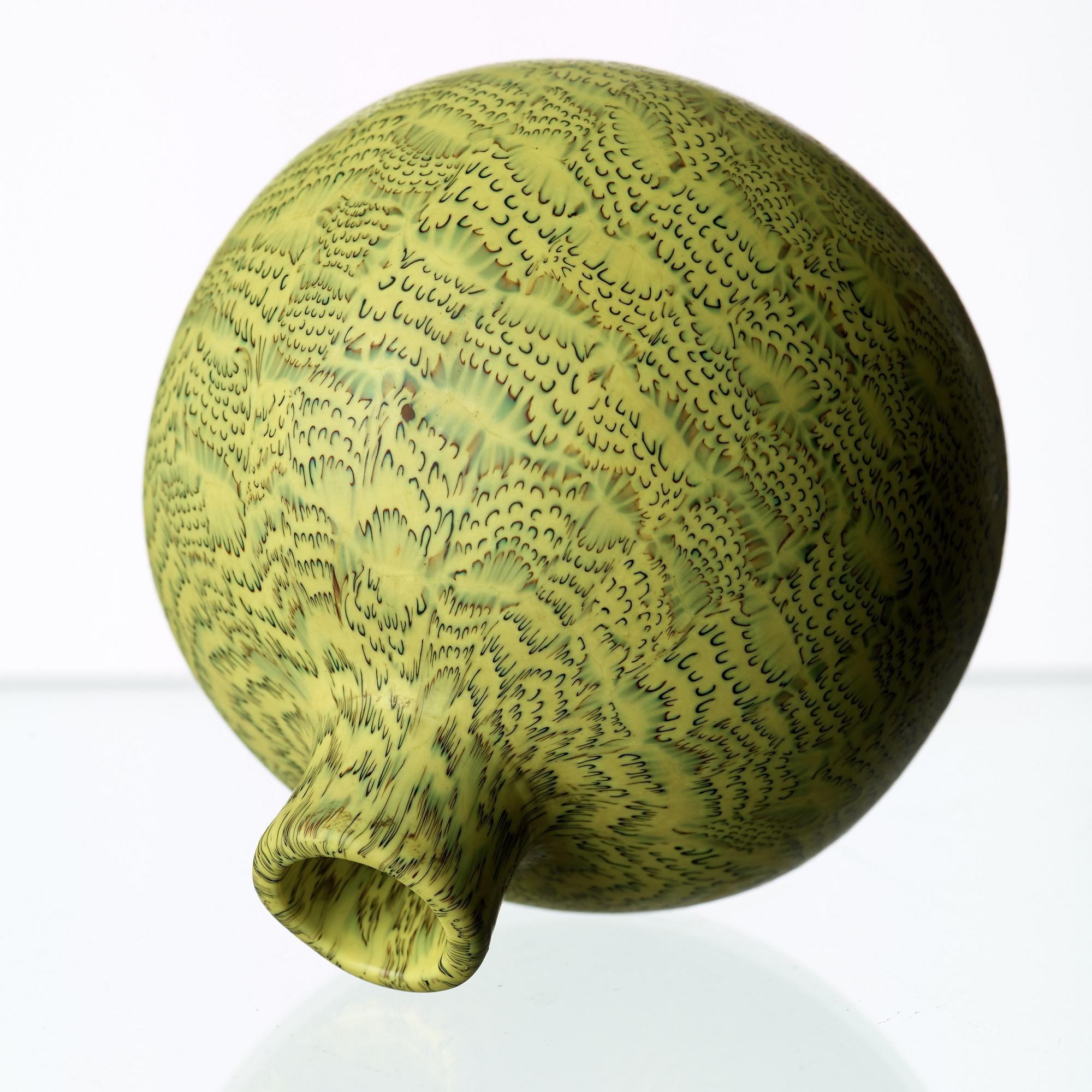 A Paolo Venini 'Mezzaluna zolfo murrine' vase, Venini, Murano, Italy ca 1954.