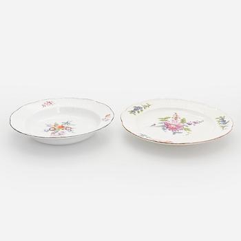 Two porcelain plates, by the Imperial Porcelain Factory in Saint Petersburg, period of Katarina I 1762-1796.