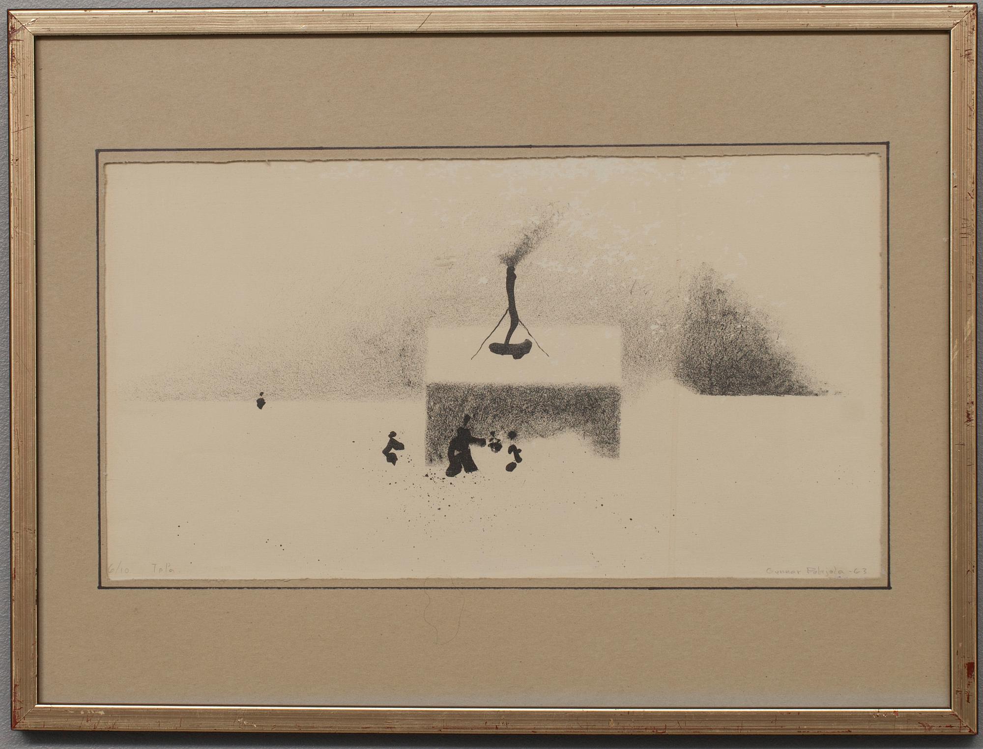 GUNNAR POHJOLA, litografi, signerad och numrerad 6/10 Tpl'a, och daterad -63.
