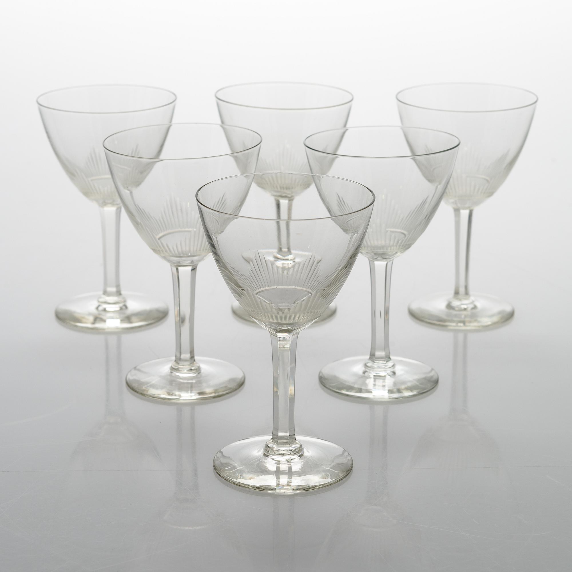 GLASSERVIS, ca 18 st, kristall, "Marjatta", Iittala 1940-tal.