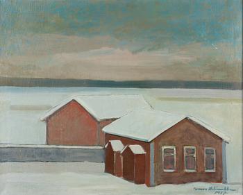 TUOMAS NELIMARKKA, öljy kankaalle, signeerattu ja päivätty -57.